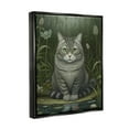 thumbnail image 4 of Stupell Industries Cat & Pond Lilies Animals & Insects Painting Black Floater Framed Art Print Wall Art, 25 x 31, 4 of 10
