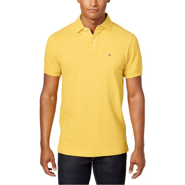 Tommy Hilfiger - Polo de rugby para hombre, ajuste clásico, amarillo, grande