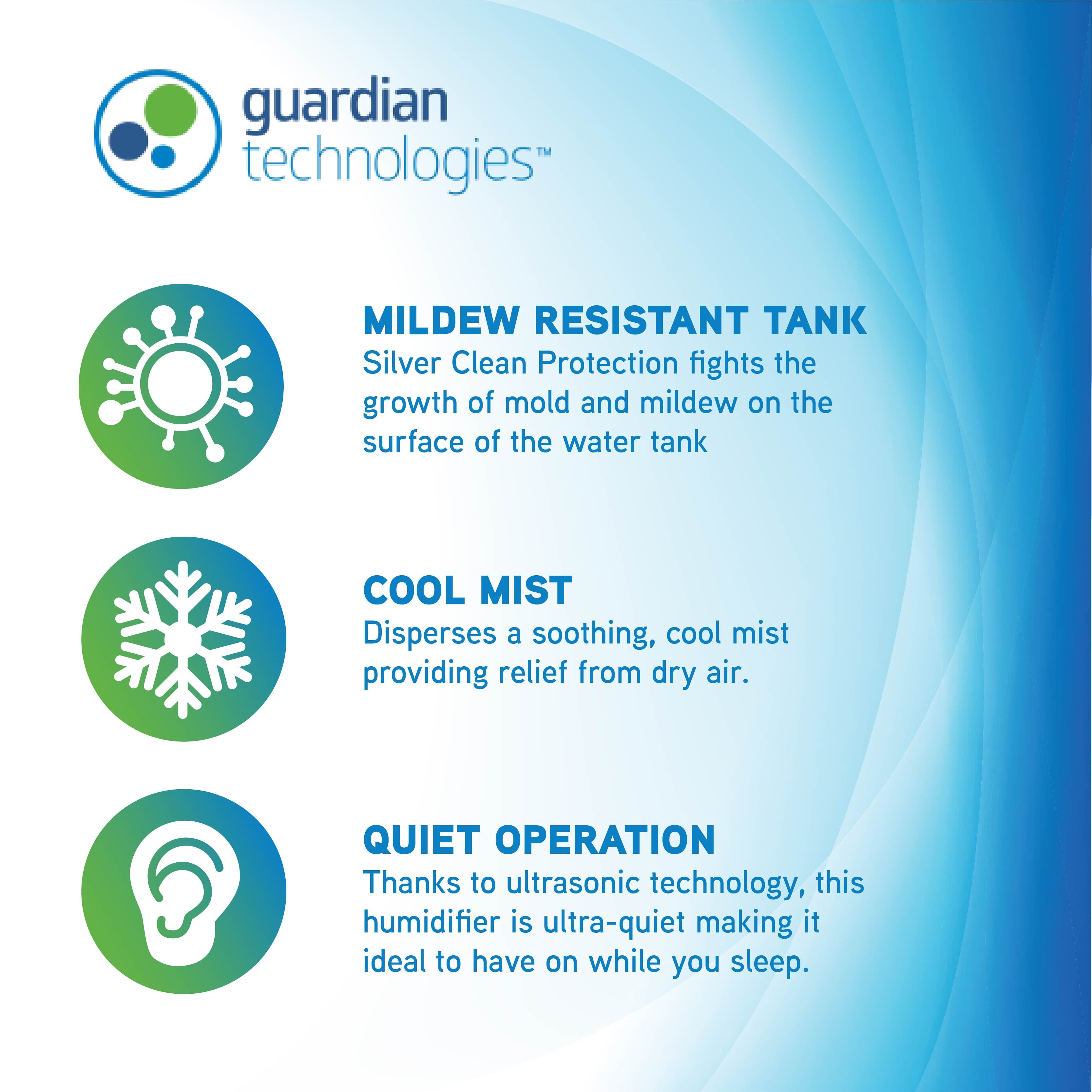 PureGuardian 210 Sq. ft. 0.21 Gallon Cool Mist Ultrasonic Humidifier with Night Light, H920BL