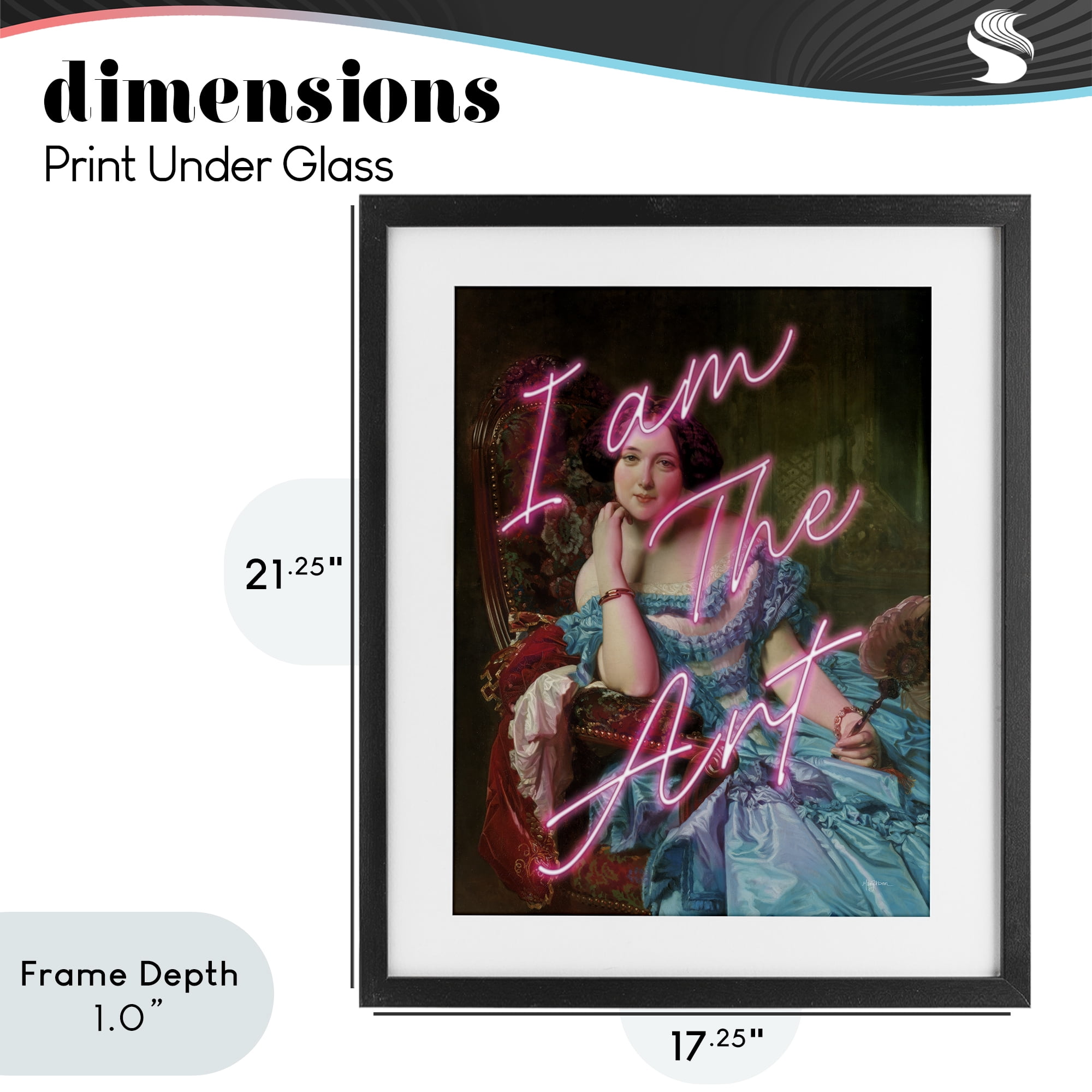 Stupell Industries I Am The Art Portrait Black Framed Print Under Glass, design by Mary Urban