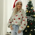 thumbnail image 1 of Suéter de punto de reno de árbol de Navidad feo para mujer, suéter de Navidad, jersey de Navidad de punto con cuello redondo de Año NuevoLight greenXXL, 1 of 5