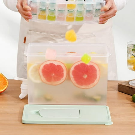 

4L Beverage Dispenser juice Water Container Refrigerator Beverage Dispenser Refrigerator Cold Kettle for Camping Green