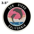 thumbnail image 2 of San Diego, California Dolphin Sunset 3.5 Inch Iron Or Sew On Embroidered Fabric Badge Patch Ocean Beach, Salt Life Iconic Series, 2 of 2