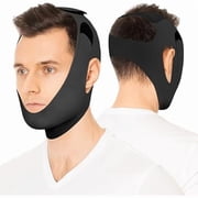 WEEKS Chin Strap for Sleeping Comfortable Stop Snoring Solution, Snore Stopper with Adjustable Velcro, Anti Snoring Devices Breathable and Reusable, Anti Snore Chin Strap for CPAP Users, Black, M