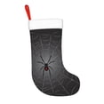 thumbnail image 2 of Salouo Black Spider On Web Print Christmas Stockings,Large Xmas Stocking Set of 1 Holiday and Farmhouse Stocking for Christmas Holiday Party Decoration(17.7*11 Inch), 2 of 7