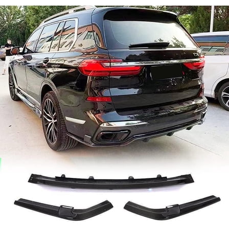 Rear Bumper Lip Fits For BMW X7 G07 M-Sport 2019-2021 Rear Bumper Exhaust Diffuser Lip Spoiler FRP Gloss Black