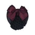 thumbnail image 2 of Cheers.US Women Solid Satin Bow Barrette Hair Clip Cover Tulle Bowknot Bun Snood, 2 of 2