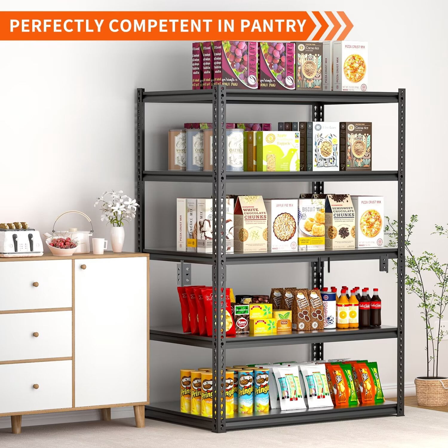 Lilypelle Adjustable Shelving Unit, 72"H Heavy Duty Shelving Utility Rack for Office Kitchen Pantry Closet Garage Basement ，1100 lbs Capacity, 2 Packs