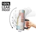 thumbnail image 3 of 40oz Pioneer Flower Floral Print Pattern Insulated Tumbler with Handle, BPA-Free Leak Proof Lid and Straws, Double Wall Vacuum, Hot 12h/Cold 34h, 3 of 6