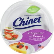 Chinet Classic Paper Dessert Plates, 6.75", White, 35 Ct