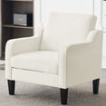 thumbnail image 1 of Ktaxon Accent Chair with Thick Cushion, Mid-Century Modern Single Sofa Chenille Armchair for Living Room, Bedroom Creamy White, 1 of 7