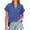 Blue, variant on Kovlvoll Womens Tops Short Sleeve V Neck Blouses Summer Outfit Fashion Loose Casual Solid Color Shirts Top