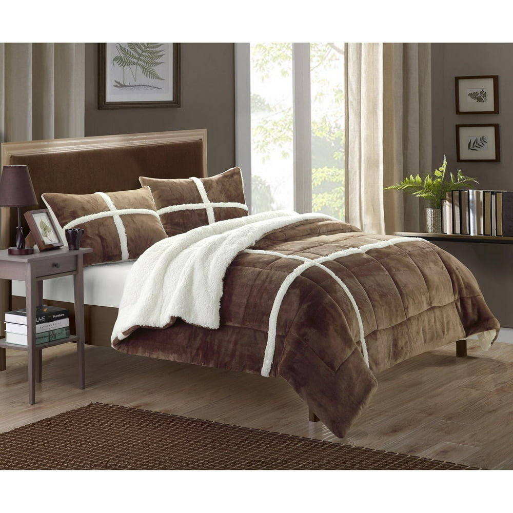 Chiron 2Piece Sherpa Lined Comforter Set