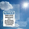 thumbnail image 6 of Employee Entrance Only No Deliveries OSHA Notice Rigid Plastic Sign 18 Inch x 12 Inch - 10 Pack, 6 of 8
