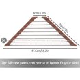 thumbnail image 4 of KitchenKey Triangle Roll-Up Dish Drying Rack for Sink Corner Small Foldable Stainless Steel Over The Sink Multipurpose Kitchen Drainer Caddy Trivet Rustproof Storage Shelf (Chocolate Brown), 4 of 18