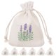 thumbnail image 1 of 10 bolsitas de arpillera pequeñas con estampado de lavanda y cordón, para manualidades, bodas y fiestas, 1 of 7