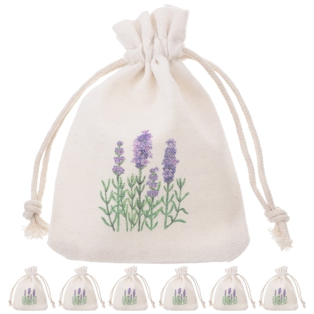 10 bolsitas de arpillera pequeñas con estampado de lavanda y cordón, para manualidades, bodas y fiestas