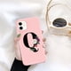 thumbnail image 1 of Funda de teléfono de silicona con letra inicial de Ottwn para iPhone 11 Pro 12 Pro Max X XR XS Max 7 8 Plus, funda trasera de TPU suave con flor rosa Retro Tan Jianjun unisex, 1 of 2
