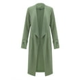 thumbnail image 5 of Lixiuxyad Jacket for Women Women's Open Front Long Trench Coats Long Sleeve Slim Casual Pockted Windproof Overcoat With Belt Green, 5 of 5