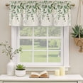 thumbnail image 2 of 2 Pack Sage Green Eucalyptus Valances for Windows Bedroom Living Room Window Treatments, Farmhouse Weeping Leaves Linen Rod Pocket Valance Drapes Short Kitchen Curtains Over Sink 42"x12", 2 of 8