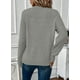 thumbnail image 2 of Jersey EVALESS para mujer, casual, cuello redondo, tejido trenzado, gris claro, 2 of 5