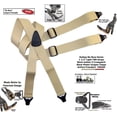 thumbnail image 2 of HoldUp Brand No-buzz Airport Friendly TAN Suspenders in X-Back style and USA Patented Gripper Clasps, 2 of 4