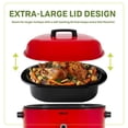 thumbnail image 2 of NESCO 18-Qt 1,450-Watt Roaster with Porcelain Cookwell, Chrome Red, 2 of 14