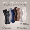 thumbnail image 2 of 8 Pairs Women Warm Fluffy Fuzzy Socks, Microfiber Home Sleeping Slipper Socks, 2 of 7