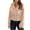 Beige, variant on Cropped Bomber Jacket for Women Faux Wool Coat Zip Up Drawstring Stand Collar Trendy Clothing Drawstring Belted Tops (2XL, Wine)