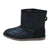 Girls Navy Glitter Faux Lined Suede Detail Boots 11 Kids