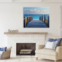 Stupell Industries Summer Boardwalk Beach View Coastal Photography Gallery Wrapped Canvas Print Wall Art