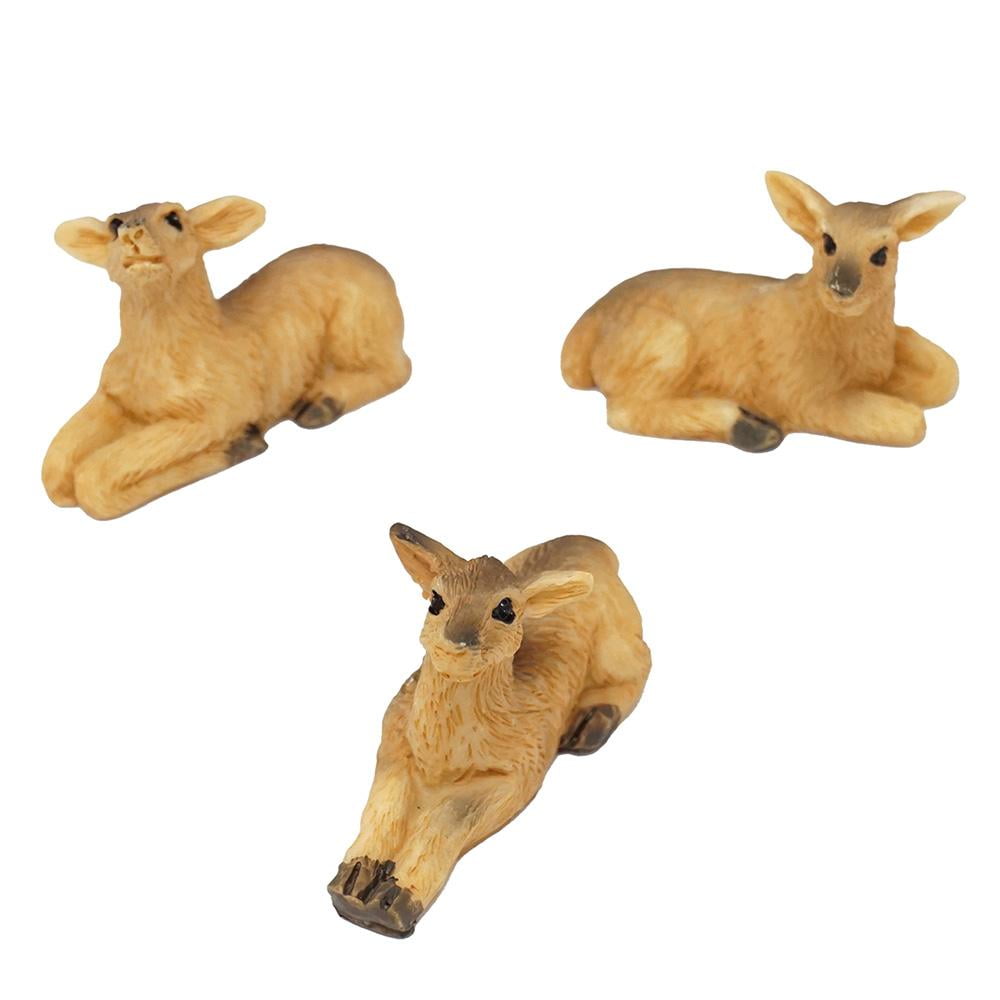 Miniature Resin Deer Figurines, Assorted Sizes, 3Piece