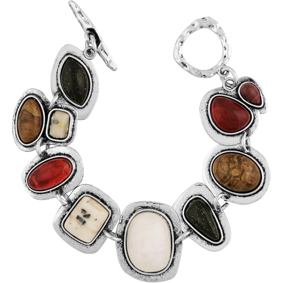 BooToolGeometric Metal Stone Bracelets, Trendy Personality Jewelry for Women