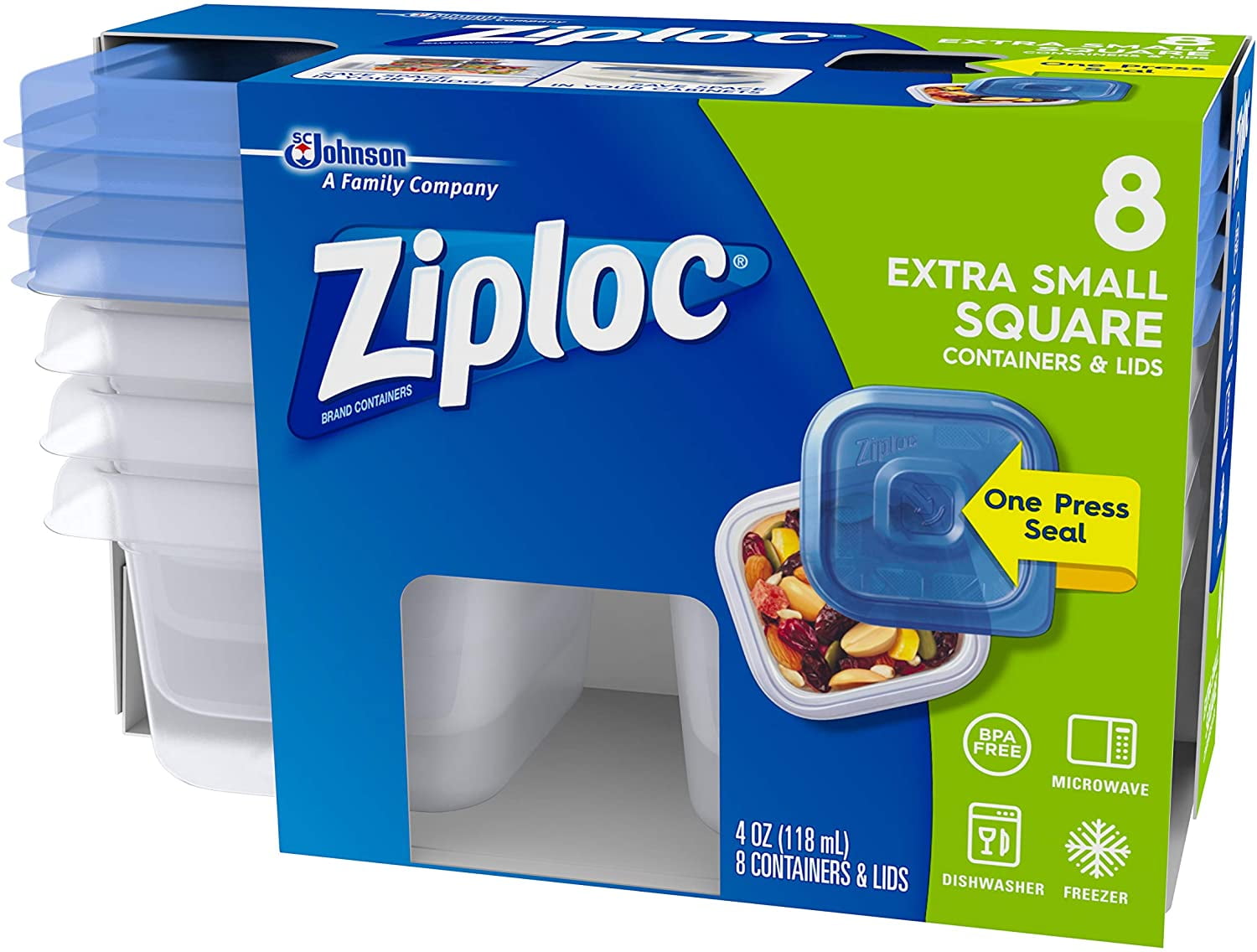 Ziploc® Brand, Food Storage Containers With Lids, Fresh Start Variety,  Smart Snap Technology, Mini, Extra Small, Small, Mini Square, Square, Deep  Square, Mini Rectangle, 16 Ct, Food Storage Containers