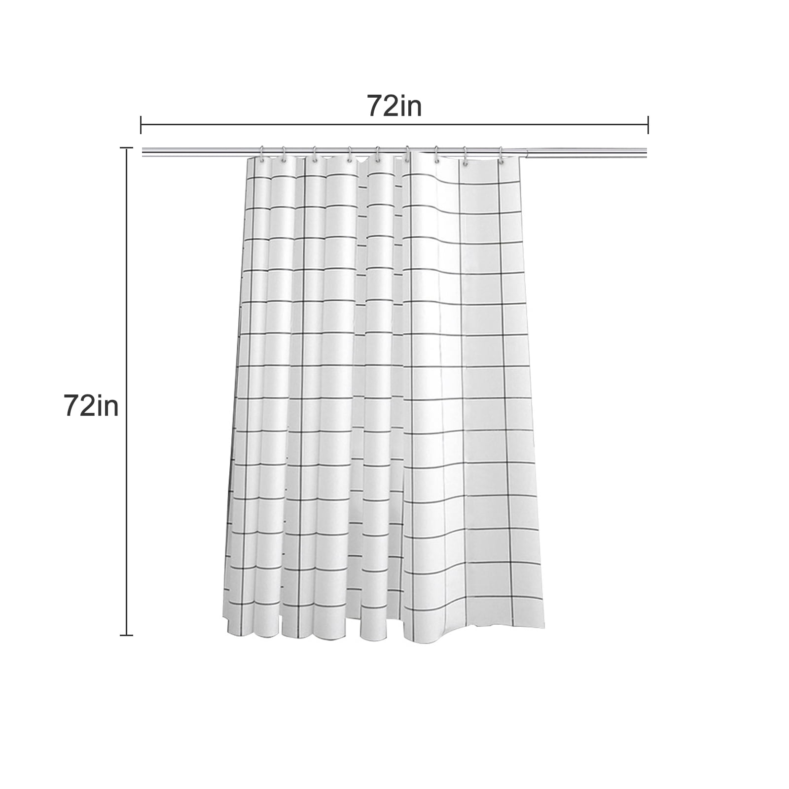 Black and white checkered shower curtain Easy care fabric Hotel