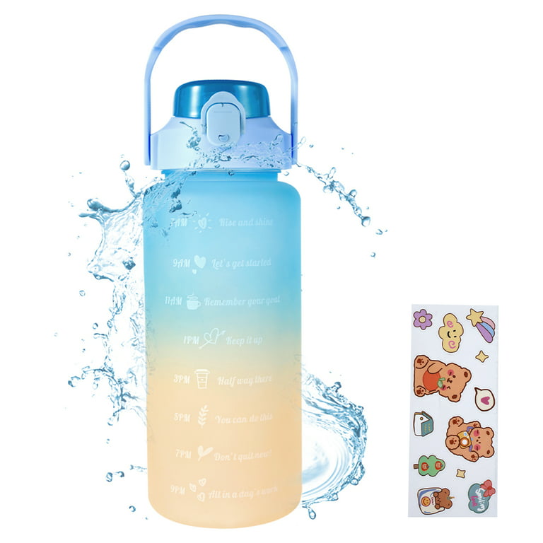 2 Liters Water Bottle Motivational Drinking Bottle Sports Fitness Mug With  Time Marker Stickers Portable Reusable Plastic Cup - AliExpress