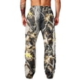thumbnail image 7 of Mens Tree Camo Print Wide Leg Sweatpants Loose Fit Hunting Streetwear Joggers with Hand Pockets Bronze M, 7 of 7
