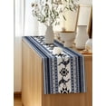 thumbnail image 5 of Table Runner 48 Inches Long for Kitchen Dining, Navy Blue Boho Dresser Scarf Farmhouse, Dining Table Decorations for Wedding/Parties, Vintage Abstract Art Ethnic Tribe 13 x 48 In, 5 of 8