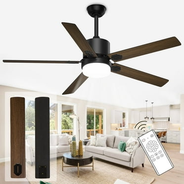 XAUJIX Ceiling Fans with Lights and Remote Control, 60 Inch Indoor Outdoor Ceiling Fan 6-Speed Silent Reversible Motor for Patio Farmhouse Bedroom Living Room