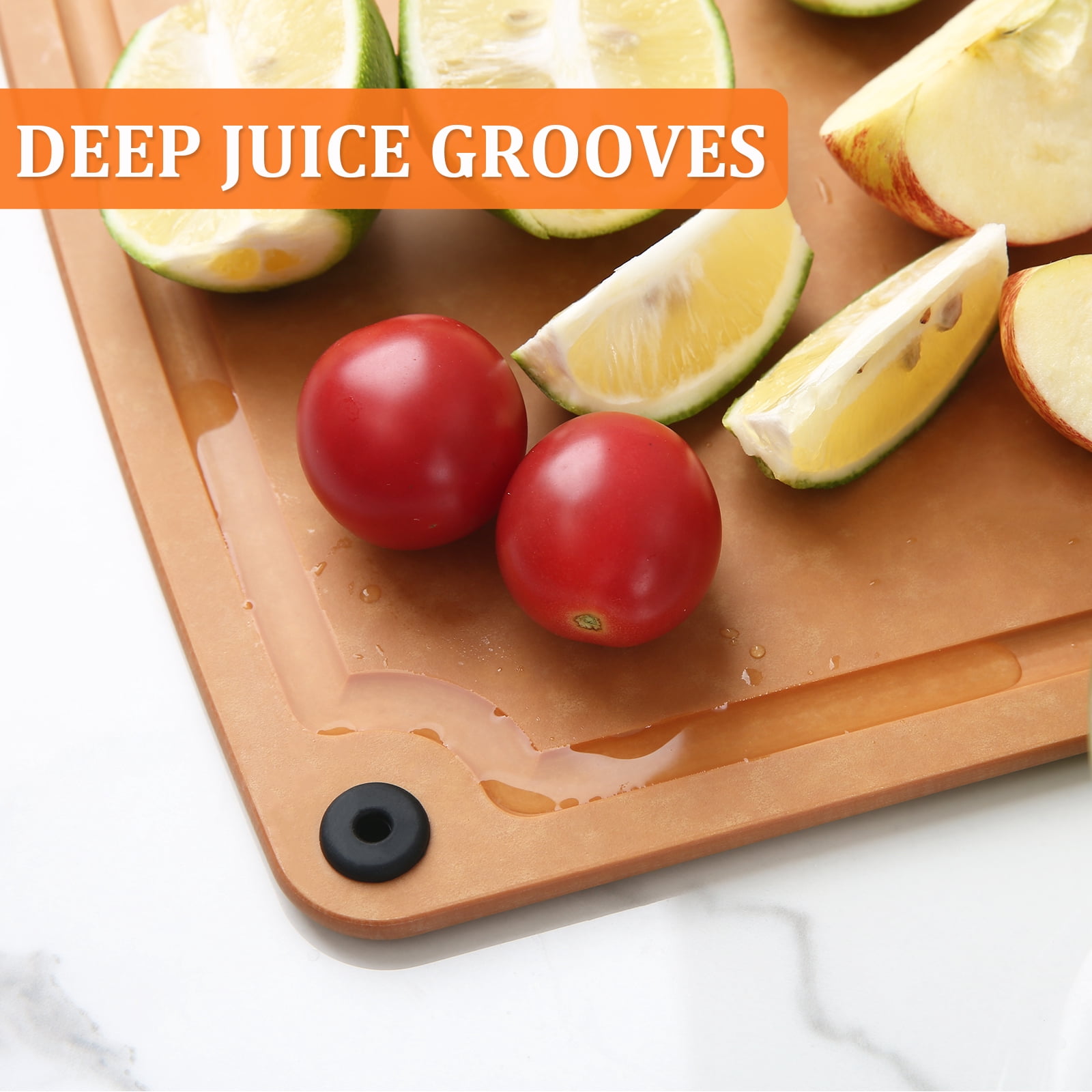 Pine Fiber Composite Reversible Cutting Board 2-Pack with Juice Groove, Medium & Large, Dishwasher Safe