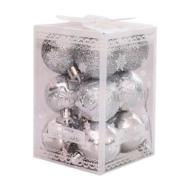 Ruifaya Caja de regalo de bola de luz galvanizada navideña, luz colgante de árbol de Navidad