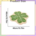 thumbnail image 2 of Flower Shaped Round Rug for Bedroom Living Room, Fluffy Circular Rug Washable Nursery Rug for Room Nonslip Indoor Floor Mat for Entryway, Green Leaves, 31.5x31.5 Inch, 2 of 8