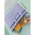 thumbnail image 3 of Anhility Large Zipper Pouch with Handle, A4 Foldable Lightweight Waterproof Document Storage Bag, File Organizer for Office Travel School Books Papers Filing Folder, 13.19x9.65in, 3 of 6