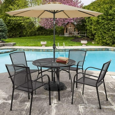AECOJOY 5 Piece Outdoor Table&Chair Dining Set w/ 1.73" Umbrella Hole