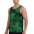thumbnail image 2 of Fotbe Green Leave Fern Pattern Men's Quick Dry Workout Tank Top Gym Muscle Tee Fitness Bodybuilding Sleeveless T Shirt Breathable Workout Shirt-X-Large, 2 of 9