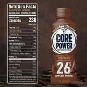 The Award Box Core Chocolate Power Elite High Protein Drink, Chocolate, 26g Protein, 14 fl oz, 6 Bottles