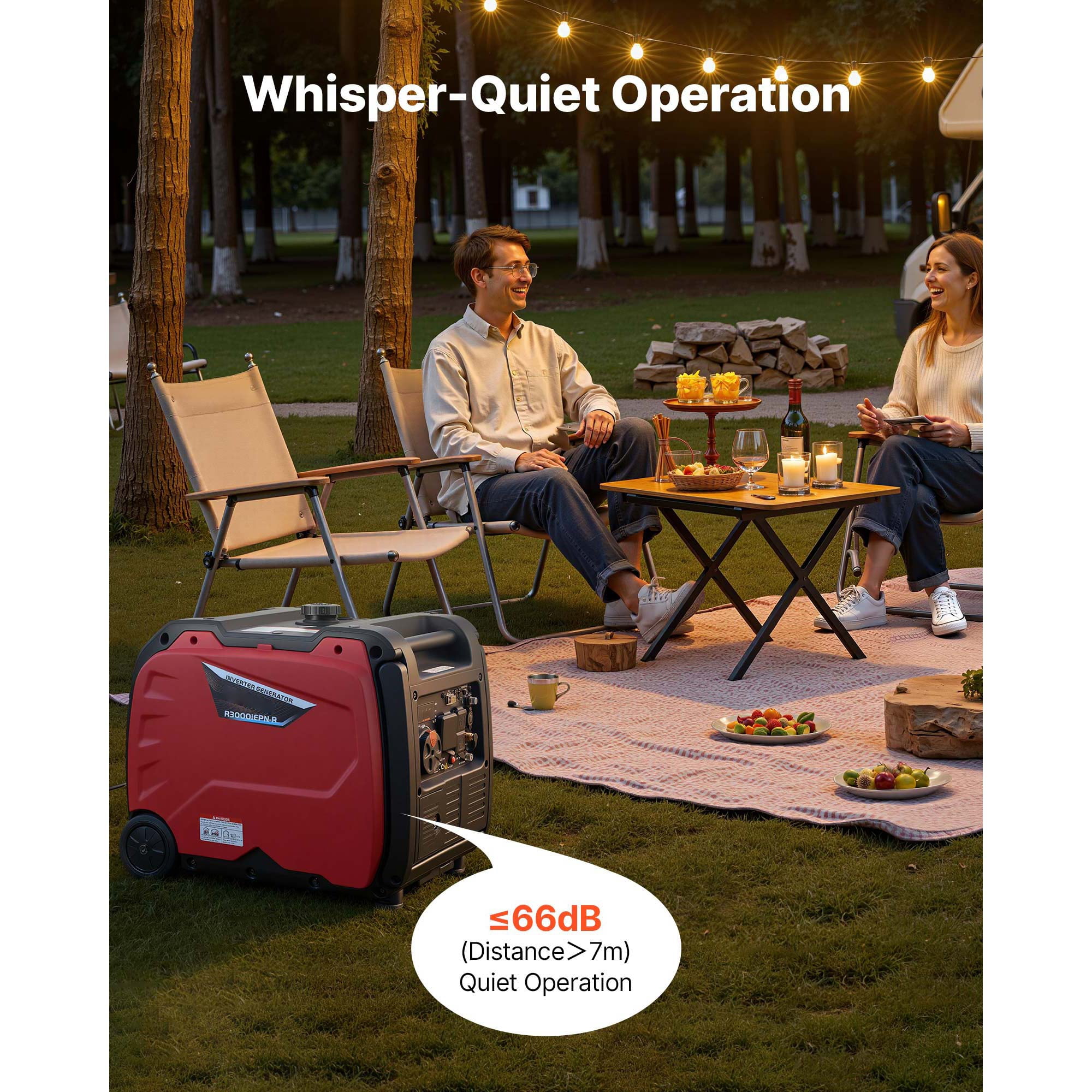 KFFKFF 4200W Peak Watt Quiet Dual Fuel Inverter Generator, Gas & LPG Powered, Reliable Power Supply with CO Sensor, RV-Compatible 8.3A Outlet, Extended Operation for Home and Outdoor Use