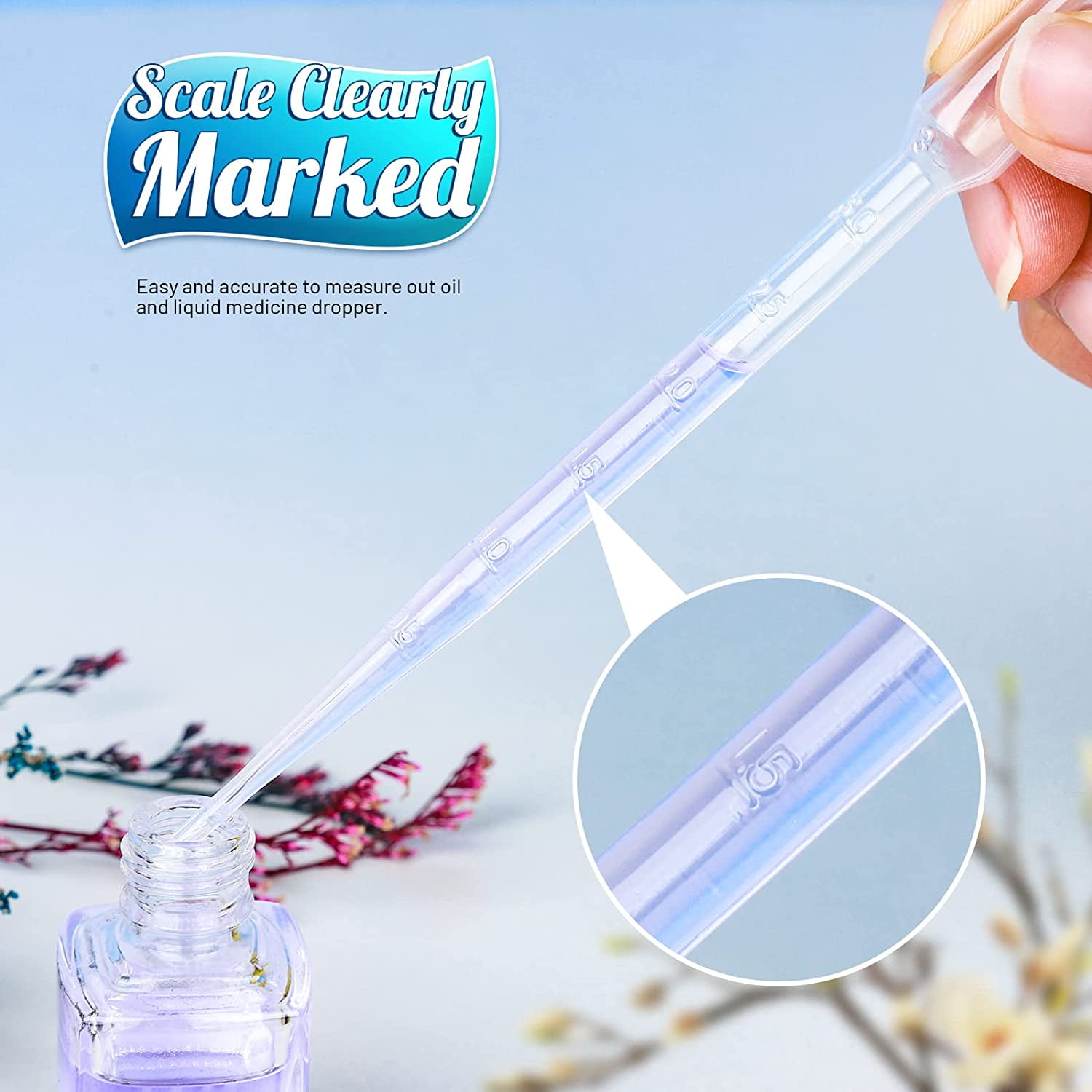 1/3/5/7/10ml Disposable Plastic Transfer Pipettes, Precise Dropper Suitable for Essential Oils Deployment,Science Laboratory, DIY Art