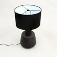 thumbnail image 4 of 29" Artisan Wood Table Lamp – Hand-Brushed Base & Black Drum Shade, 100W Max (Bulb Not Included), 4 of 7