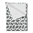 thumbnail image 2 of Acorn Soft Flannel Fleece Throw Blanket, Elaborated Engraving Style Pattern of Oak Leaves and Acorn Print, Cozy Plush for Indoor and Outdoor Use, 60" x 80", Charcoal Grey and White, by Ambesonne, 2 of 5